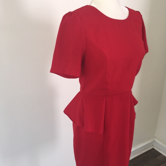 Red Peplum Dress - Picture 4 of 5